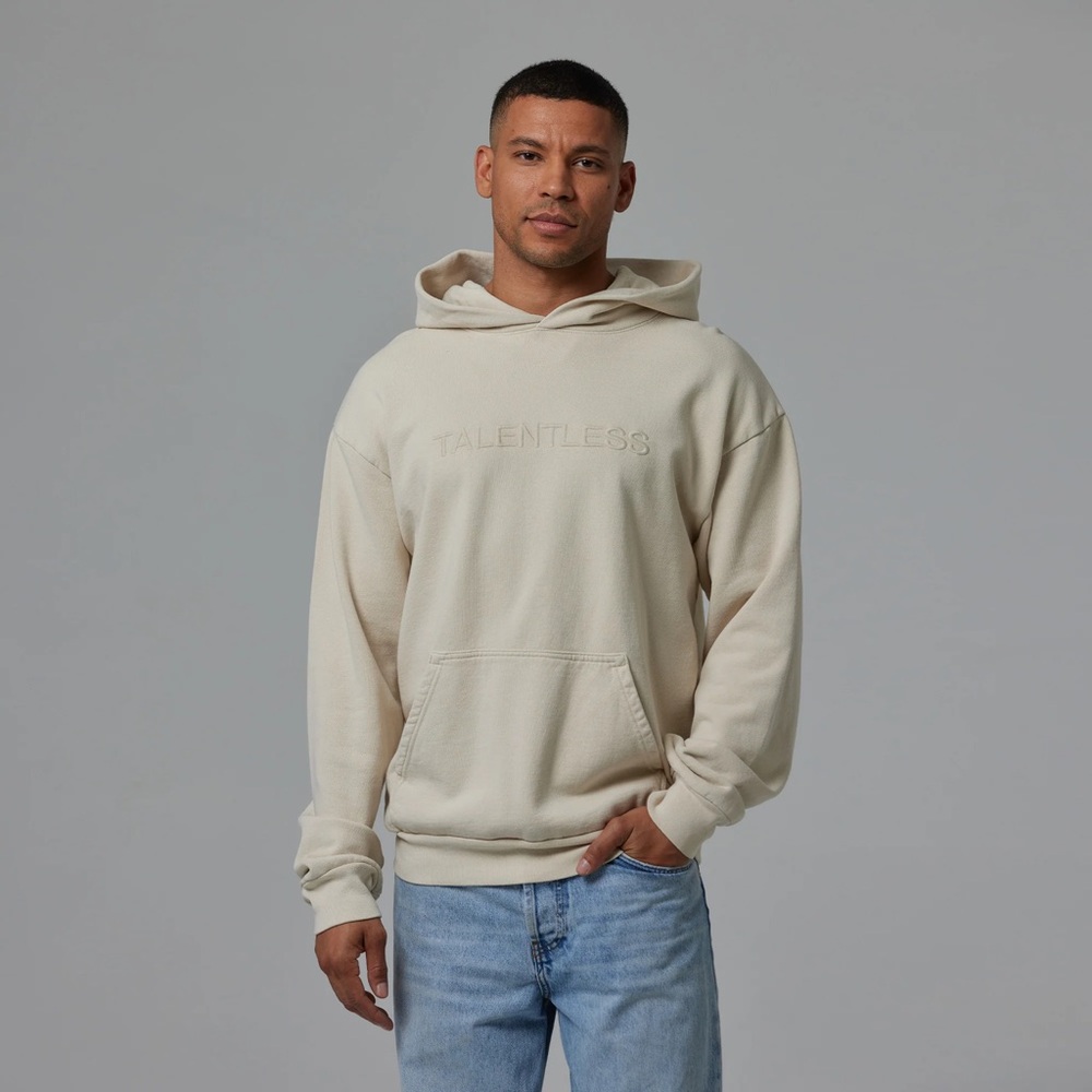 TALENTLESS Circle Logo Embroidered Hoodie Size Large